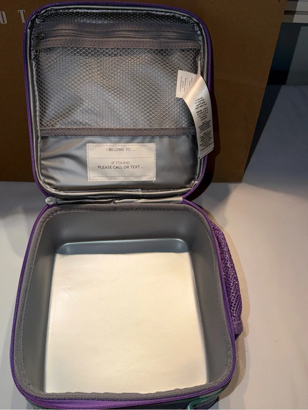Pottery Barn Kids Mackenzie Purple Camo Backpack & Lunch Box Set. EMP